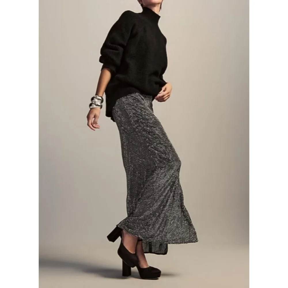 J.Crew Collection Side-Slit Rhinestone Skirt